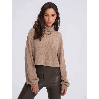 Elevate Your Style with Our Turtleneck Long Sleeve Top Clothing Tops Trendsi