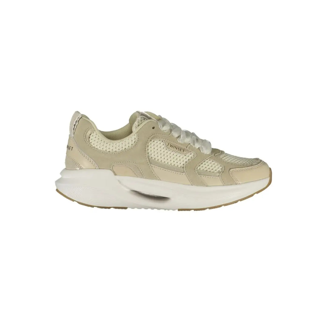 Twinset Beige Fabric Womens Sneaker