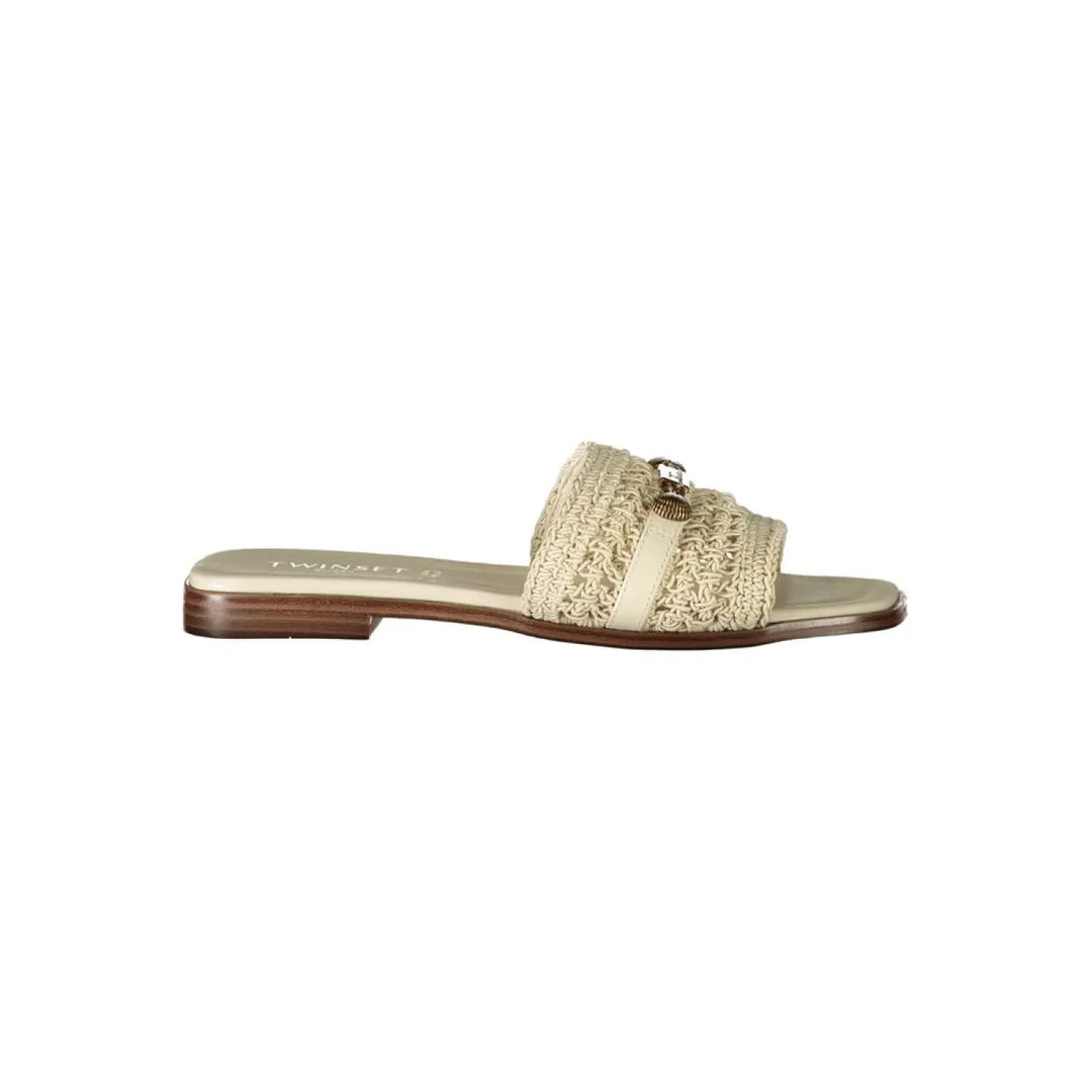 Twinset Beige Leather Women’s Sandal