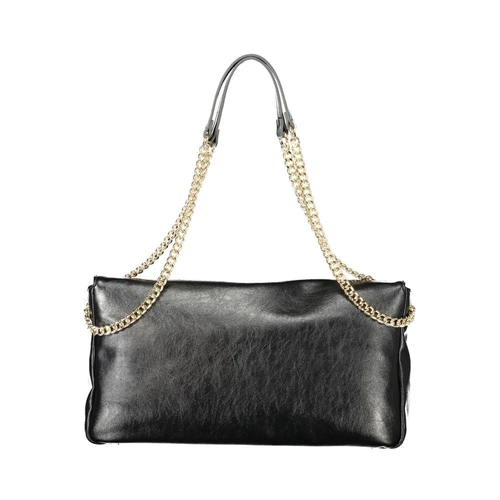 Twinset Black Polyethylene Shoulder Bag with Shimmering Chain Handles