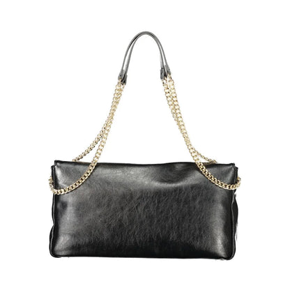 Twinset Black Polyethylene Shoulder Bag with Shimmering Chain Handles