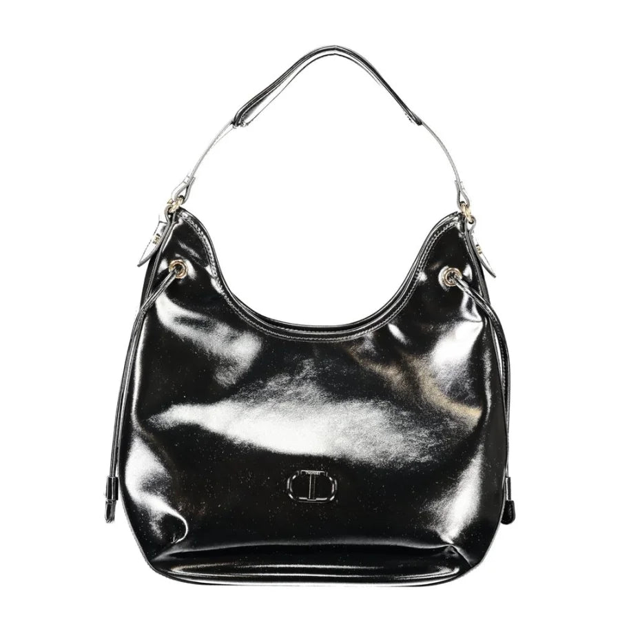 Twinset Black Polyurethane Women Hobo Bag