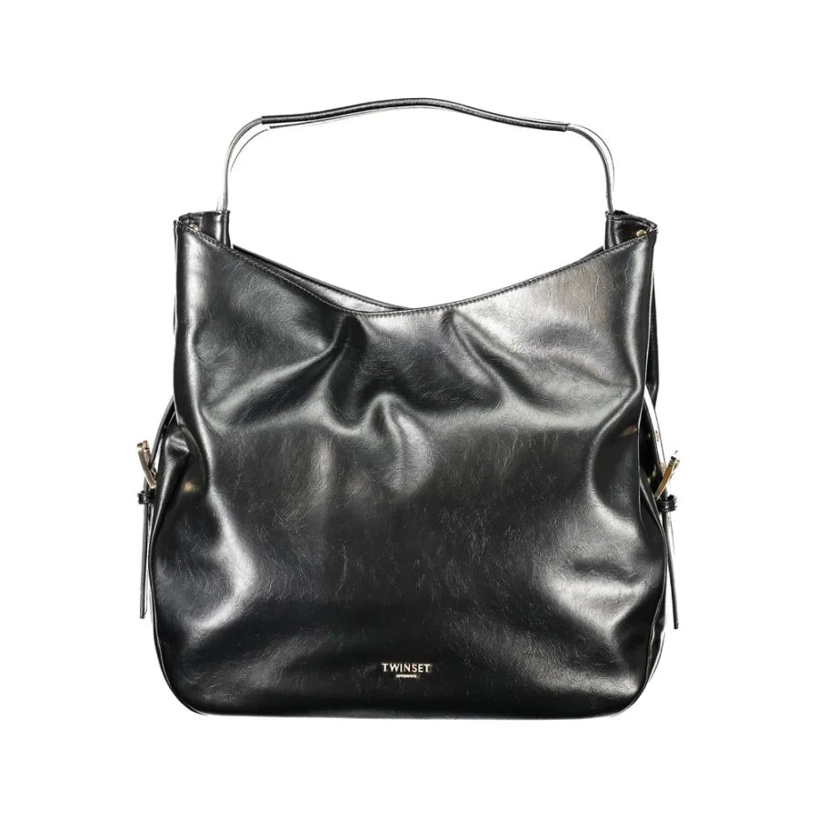 Twinset Black Polyurethane Women Hobo Bag