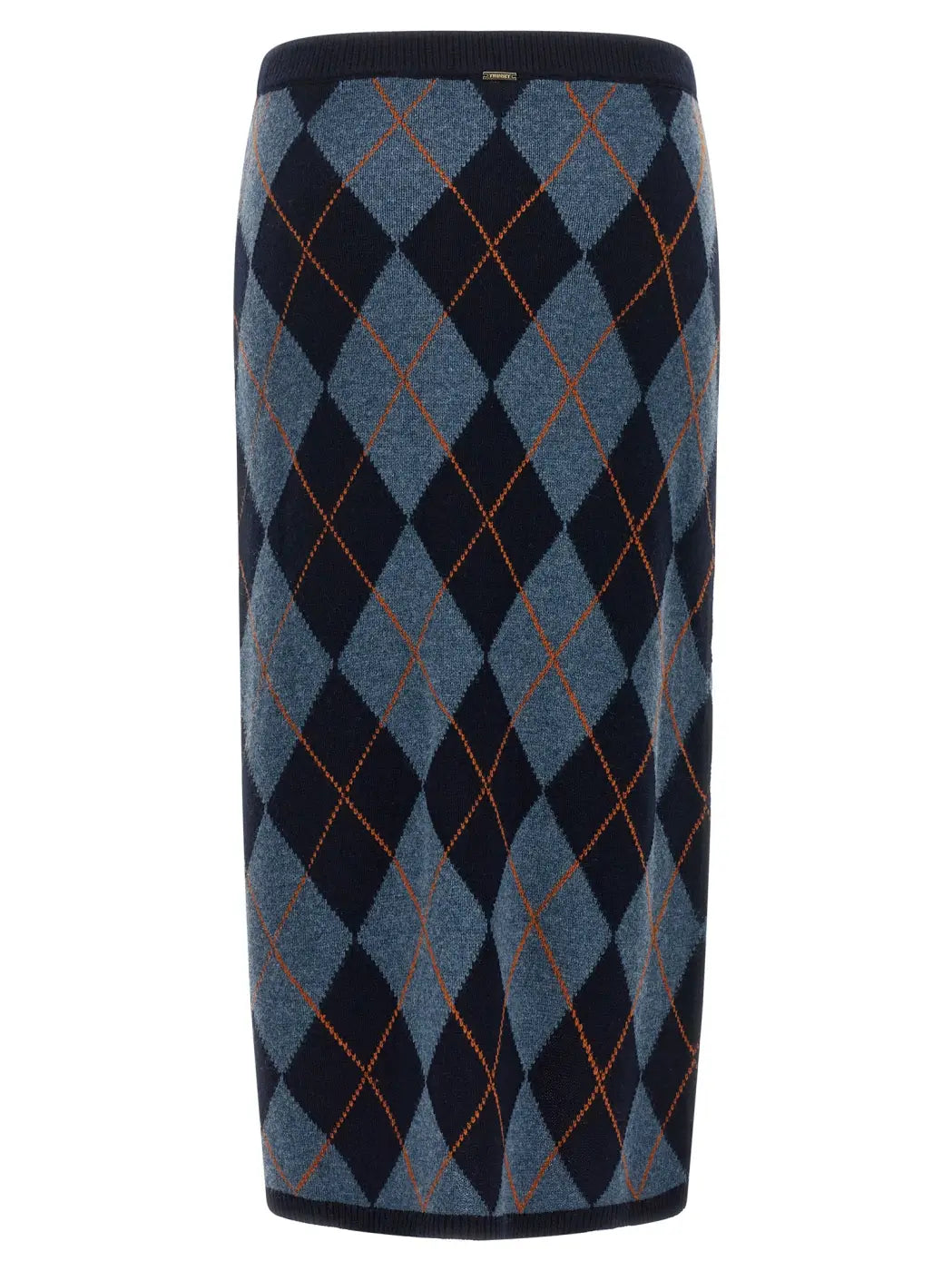 Twinset Blue Viscose Midi Skirt