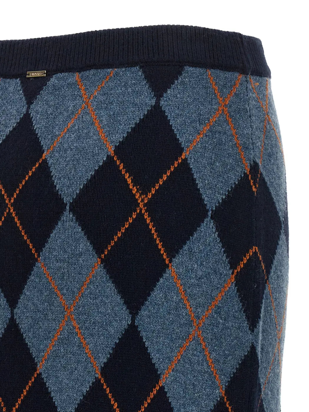 Twinset Blue Viscose Midi Skirt