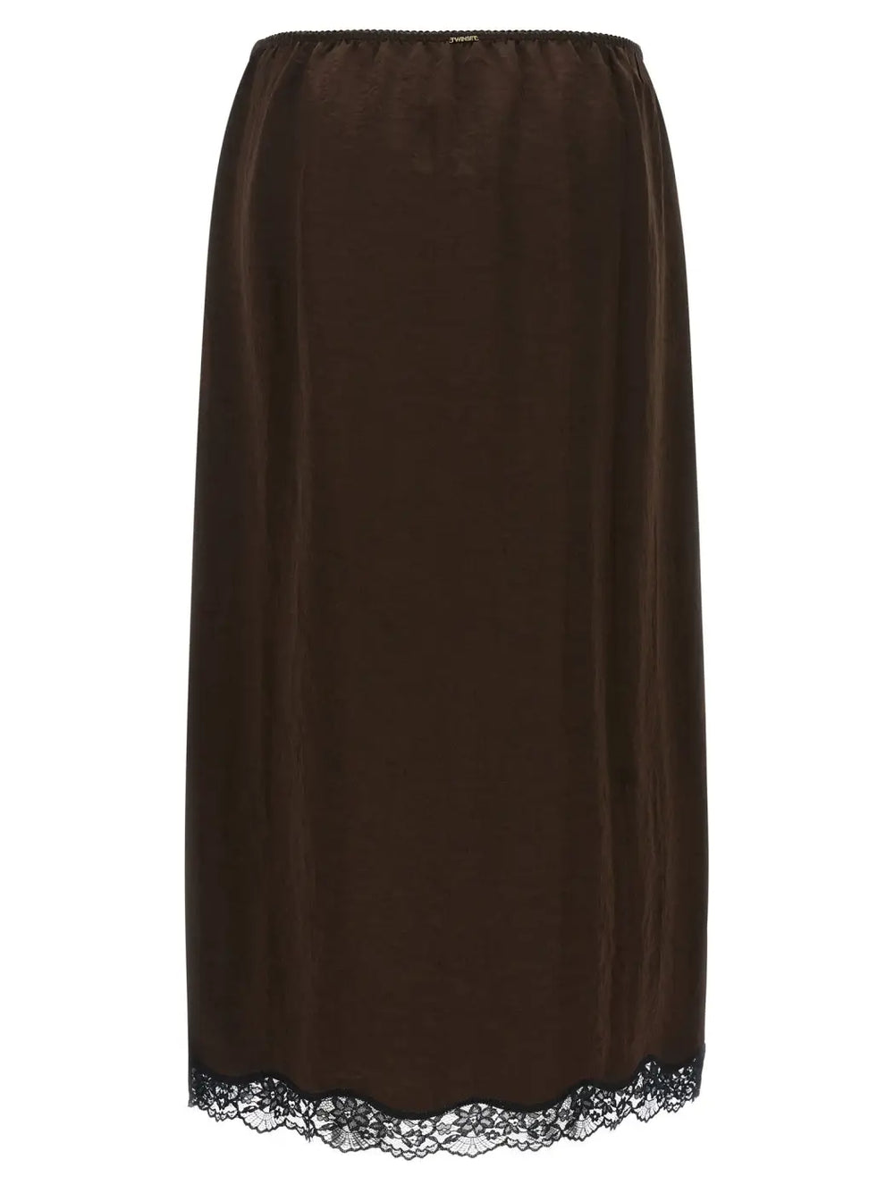Twinset Brown Marabou Midi Skirt