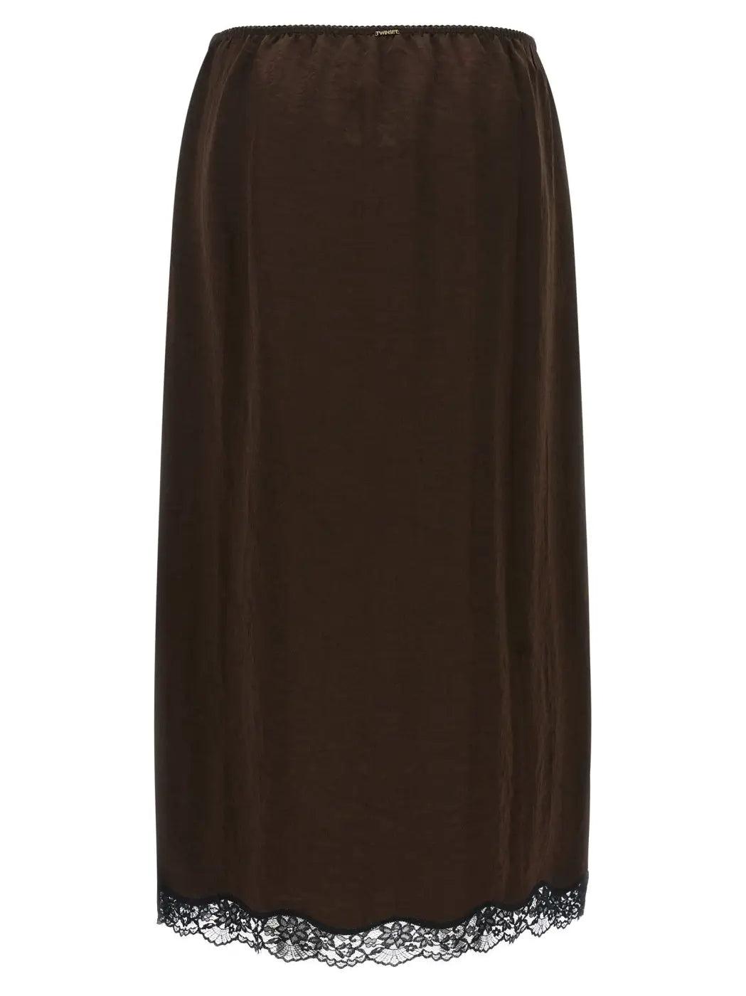 Twinset Brown Marabou Midi Skirt