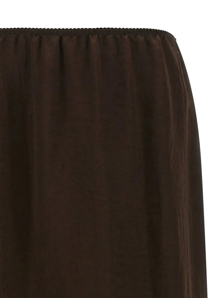 Twinset Brown Marabou Midi Skirt