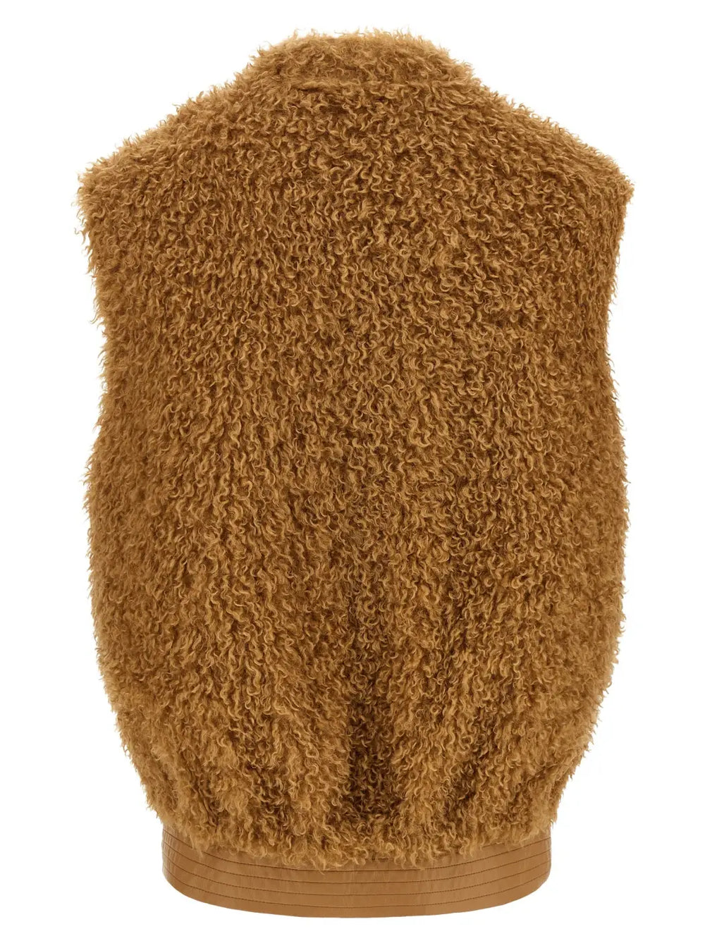 Twinset Brown Polyester Sleeveless Jacket