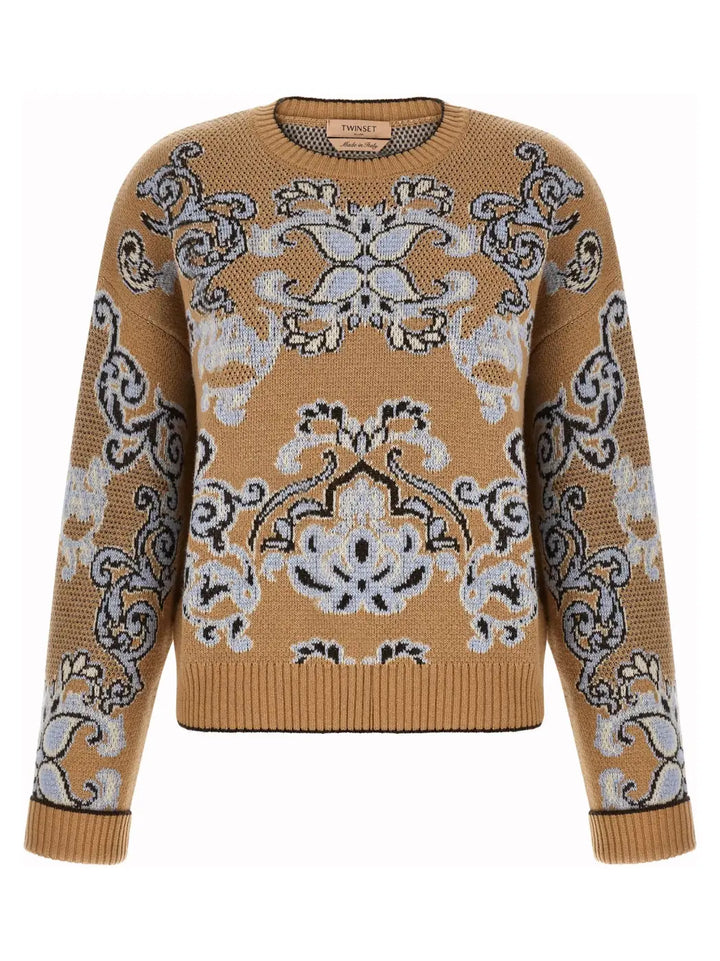 Twinset Brown Wool Cardigan