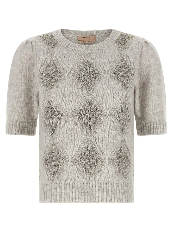 Twinset Gray Marabou Cardigan