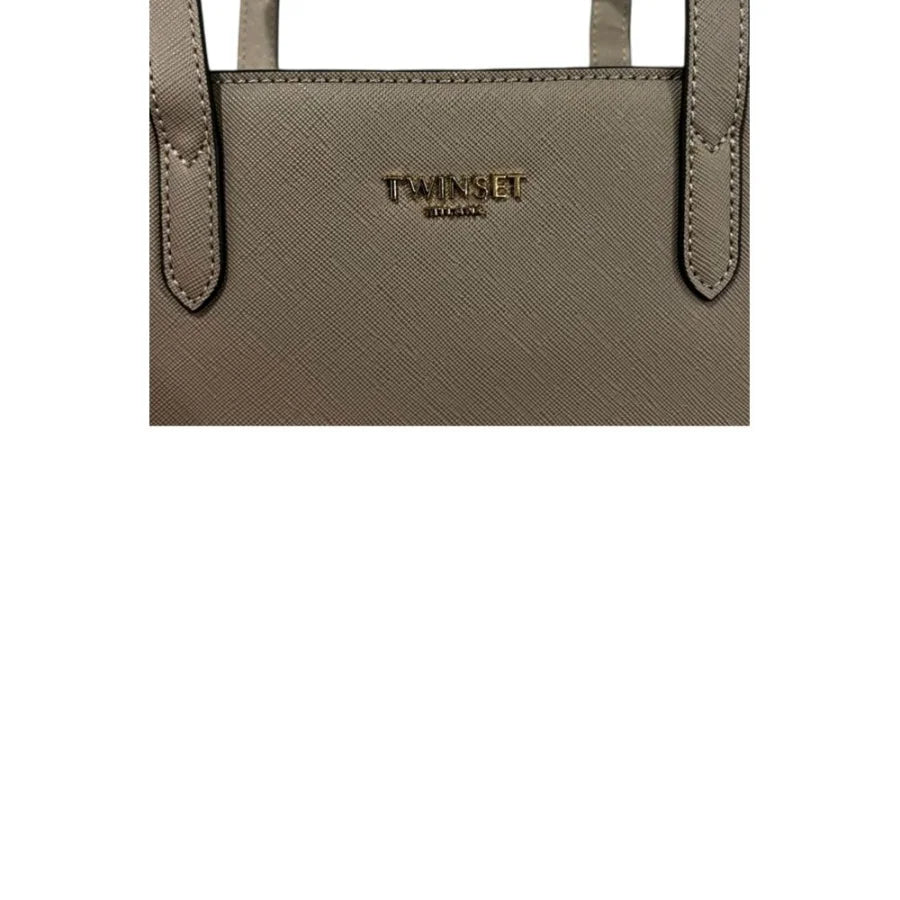 Twinset Grey PU Women Shoulder Bag