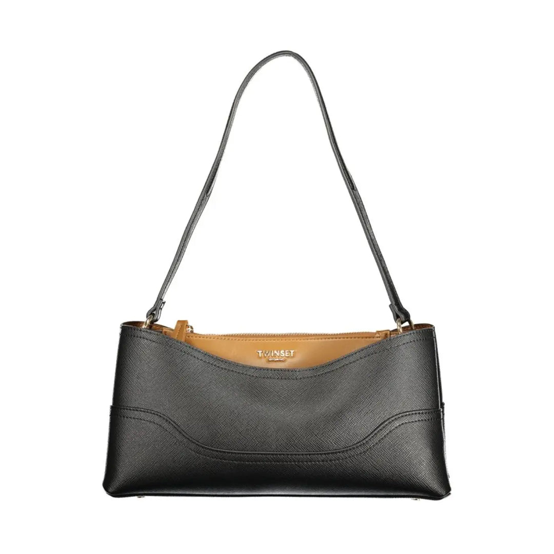 Twinset Nero Polyurethane Women Bag with Compartments and Central Pocket