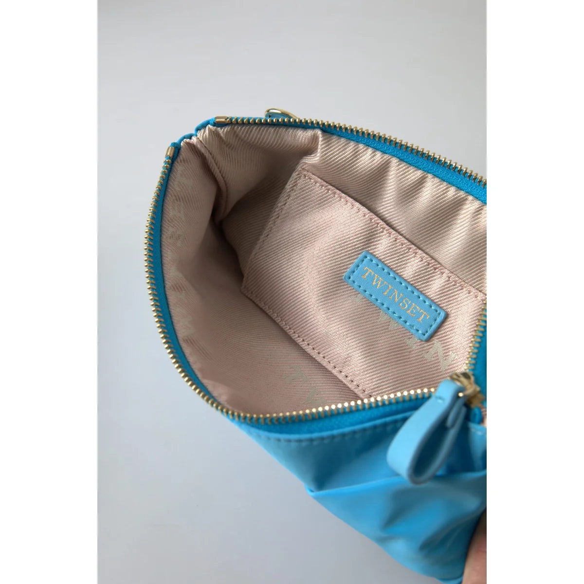 TWINSET Tafta Silk Clutch Bag With Bow Accent Twinset