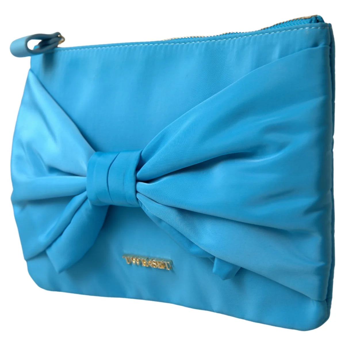 TWINSET Tafta Silk Clutch Bag With Bow Accent Twinset