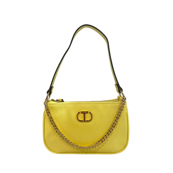 Twinset - Yellow PU Women Shoulder Bag