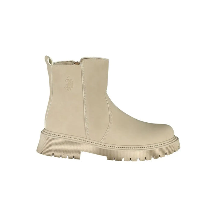 U.s. Polo Assn. Beige Polyurethane Women Bootie