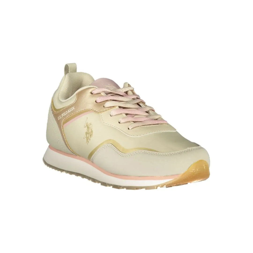 U.s. Polo Assn. Beige Polyurethane Women Sneaker