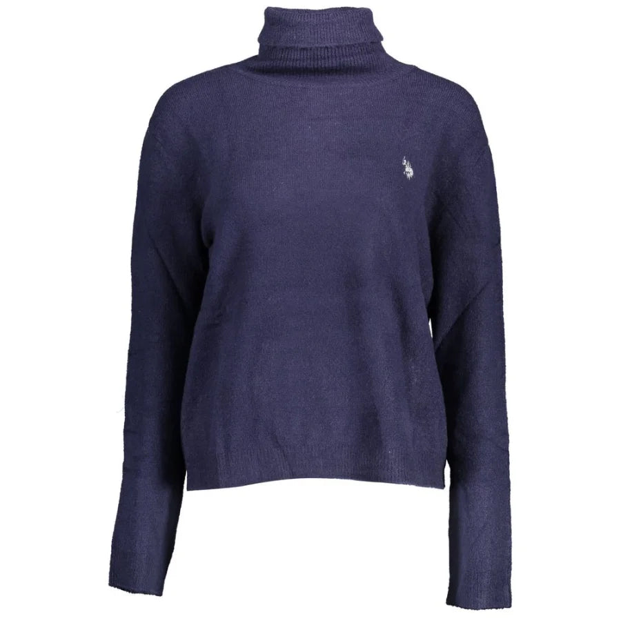 U.S. POLO ASSN. ’Blue Acrylic Women Sweater with Turtleneck Detail’