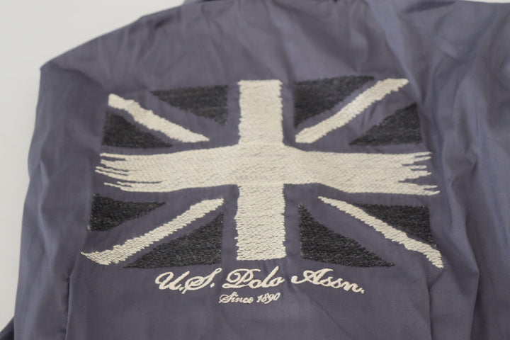 U.S. POLO ASSN. - Gray Printed Long Sleeves Collared Top