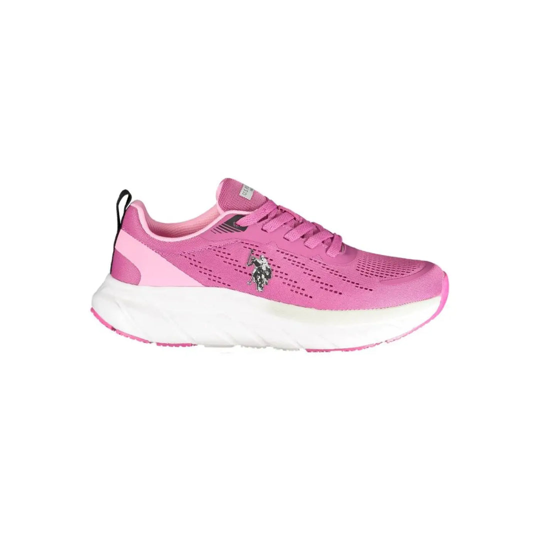 U.s. Polo Assn. Pink Polyurethane Women Sneaker