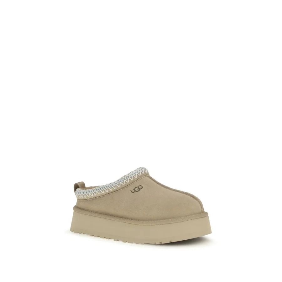UGG Beige Calf Leather Bos Taurus Mules
