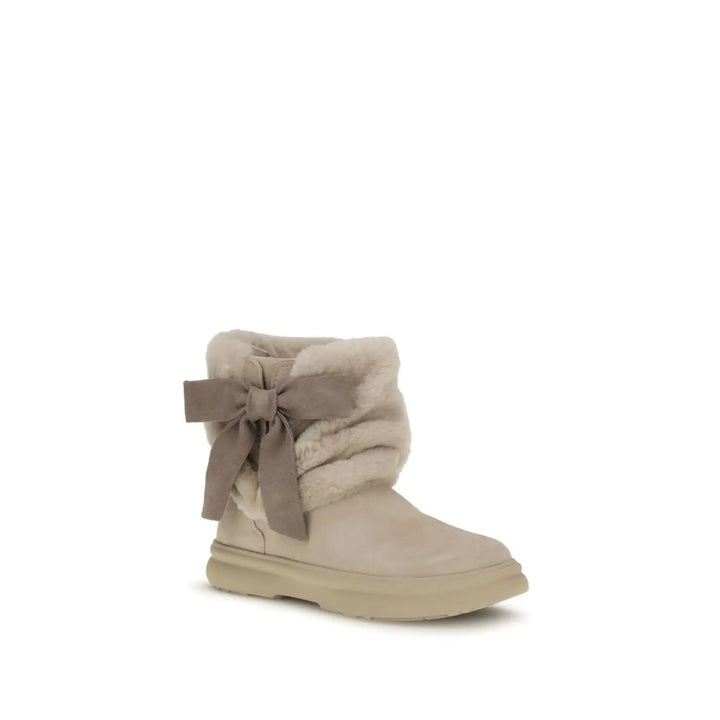 Ugg Beige Suede Leather Ankle Boots