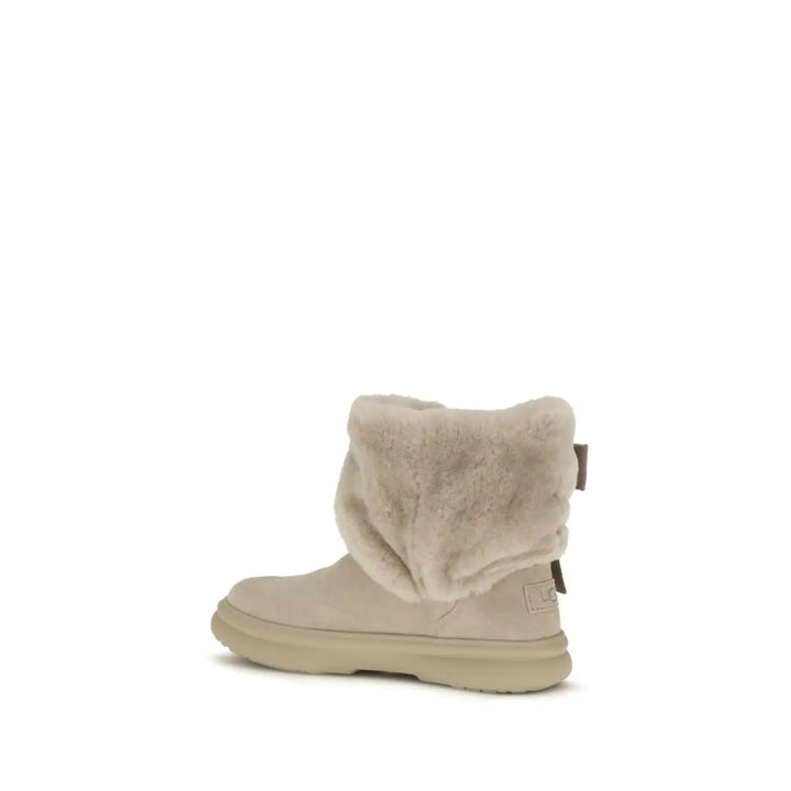 Ugg Beige Suede Leather Ankle Boots