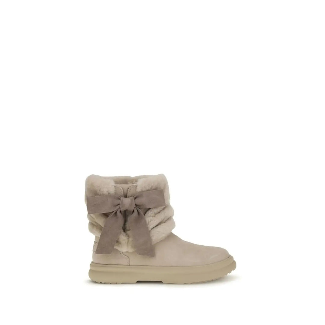 Ugg Beige Suede Leather Ankle Boots