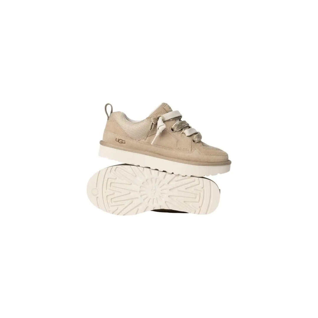 Ugg Beige Suede Leather Chunky Sneakers