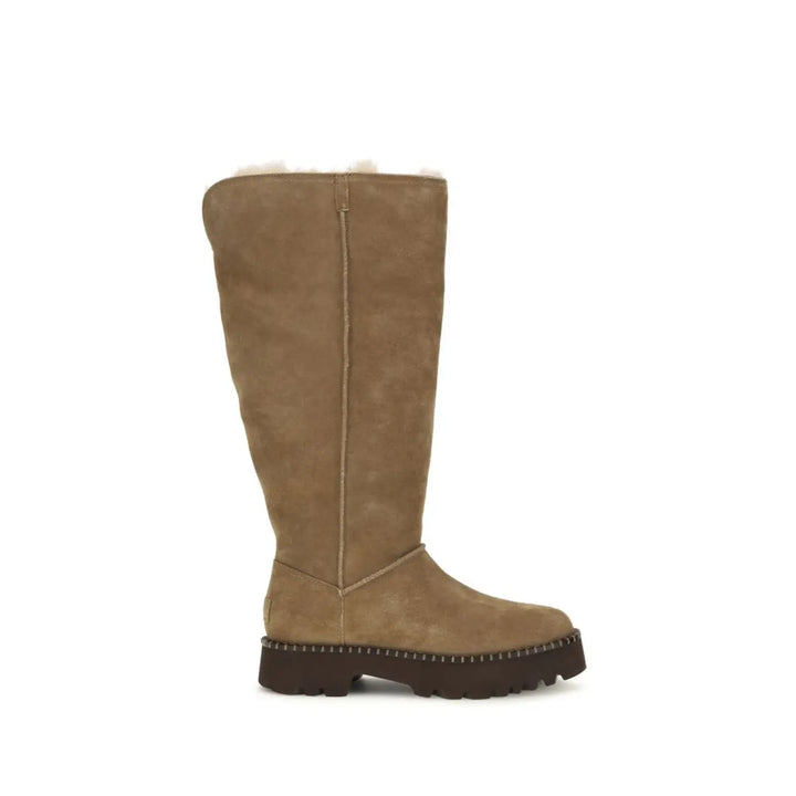 Ugg Beige Suede Leather Flat Boots