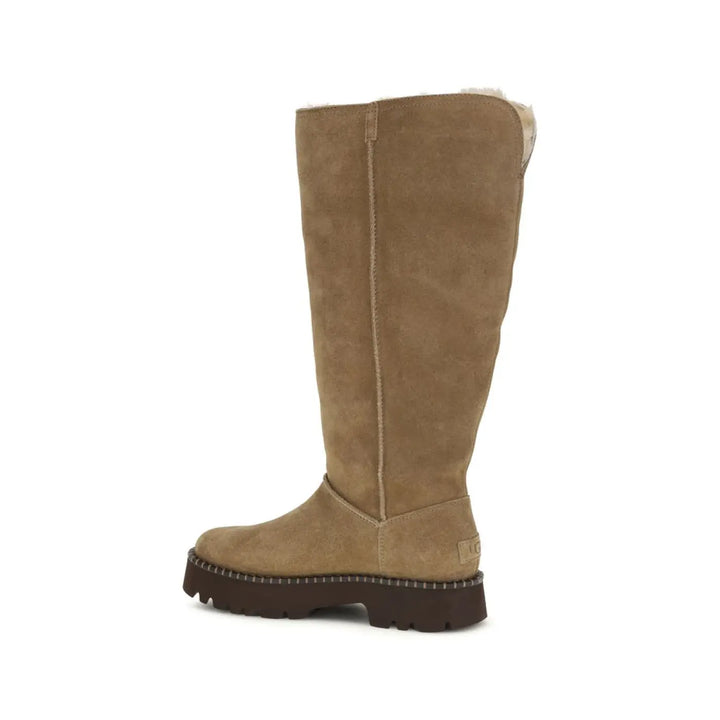 Ugg Beige Suede Leather Flat Boots