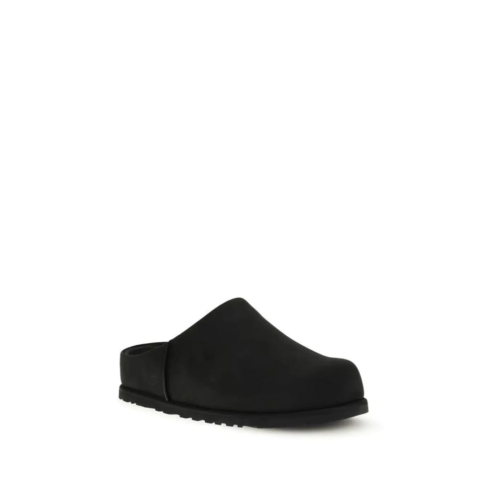 Ugg Black Calf Leather Bos Taurus Mules