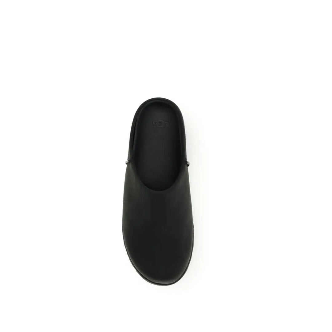 Ugg Black Calf Leather Bos Taurus Mules