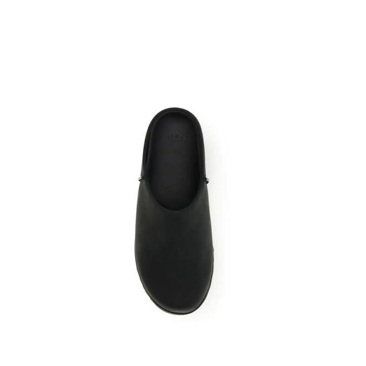 Ugg Black Calf Leather Bos Taurus Mules