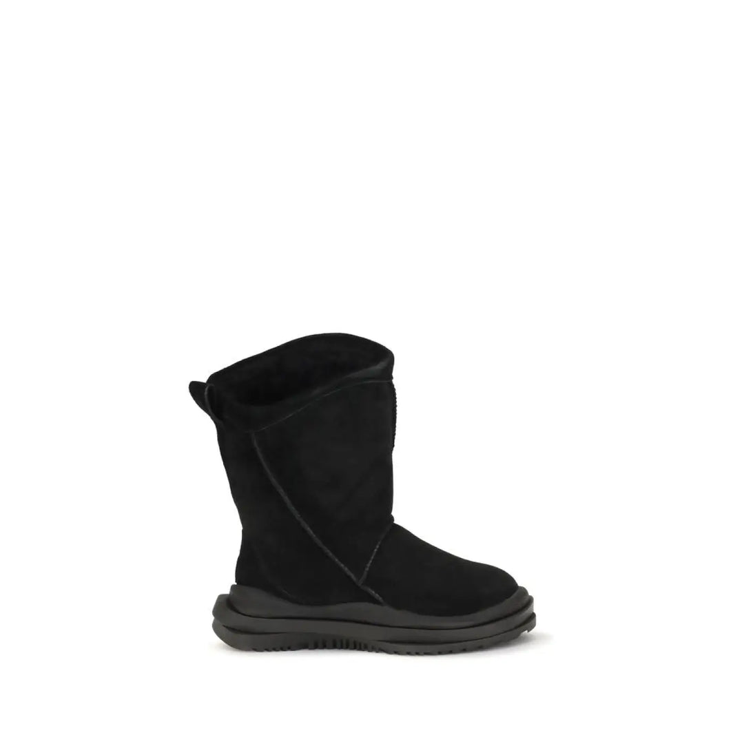 Ugg Black Suede Leather Flat Boots