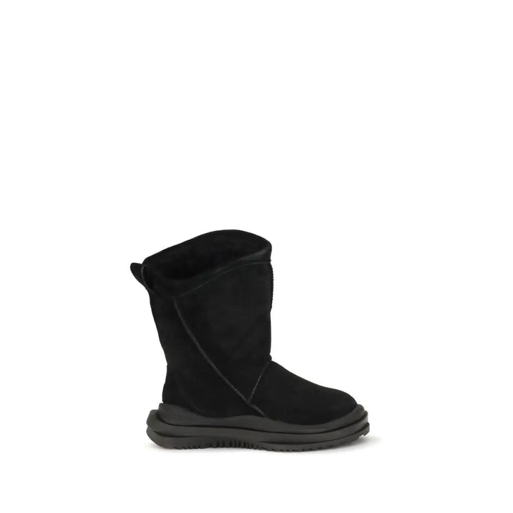 Ugg Black Suede Leather Flat Boots