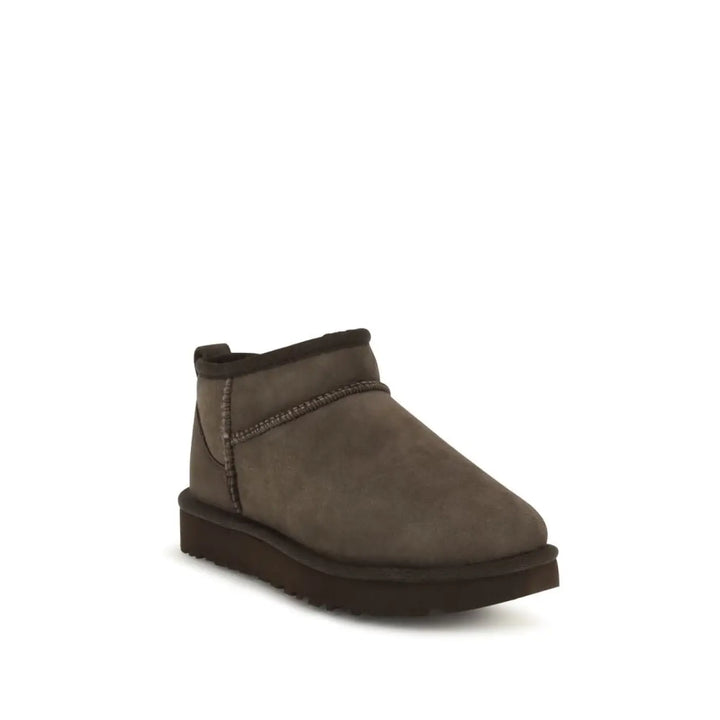 Ugg Brown Calf Leather Bos Taurus Ankle Boots