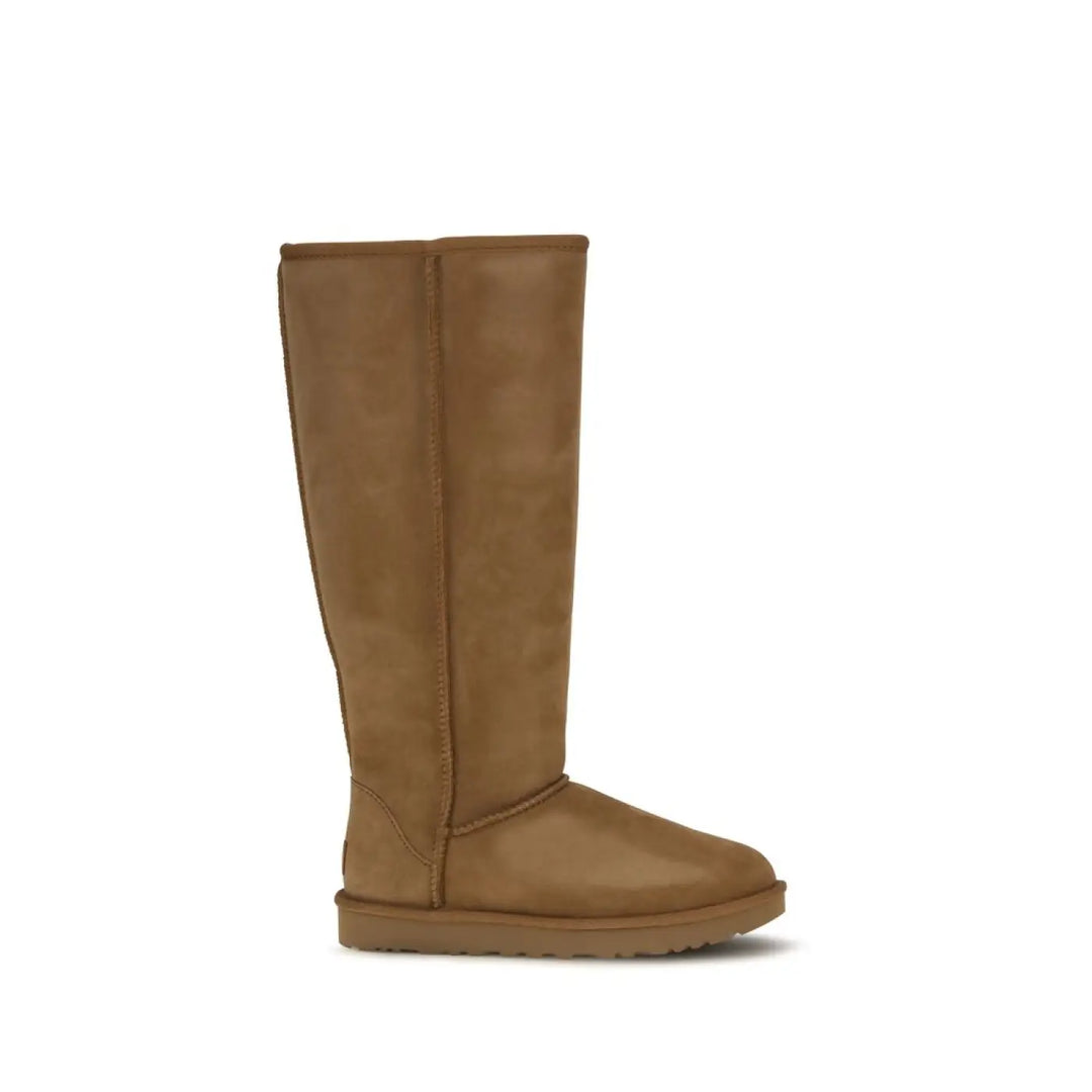 Ugg Brown Calf Leather Bos Taurus Flat Boots