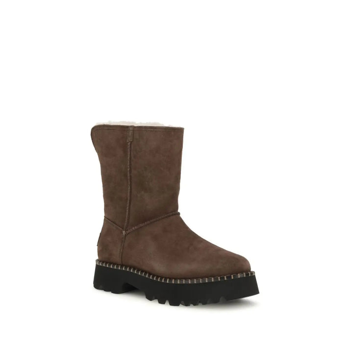 Ugg Brown Suede Leather Flat Boots
