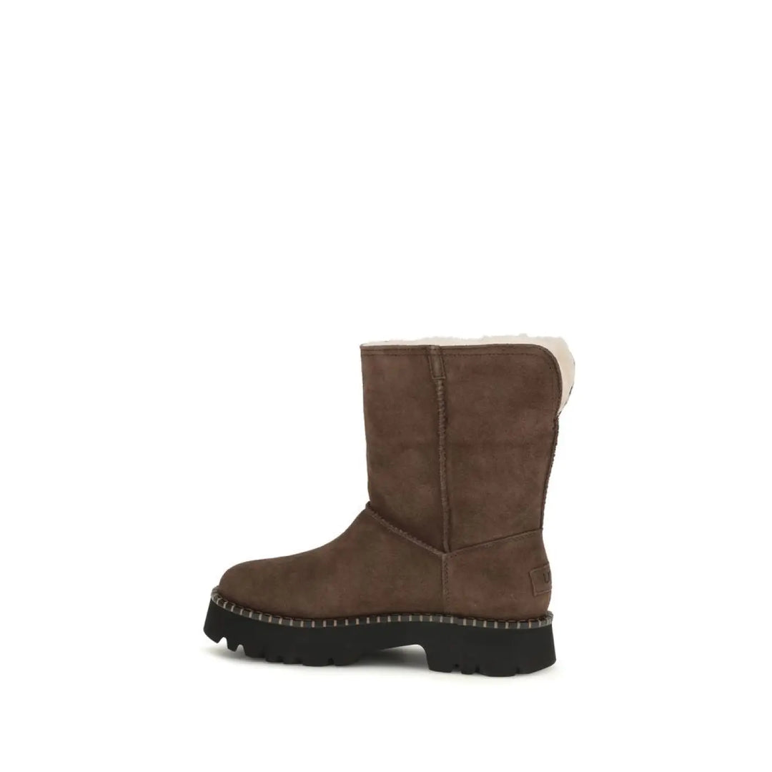 Ugg Brown Suede Leather Flat Boots
