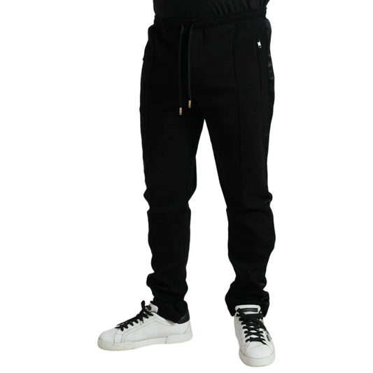 Ultra Chic Dolce Gabbana Black Cotton Blend Jogger Elastic Waist &