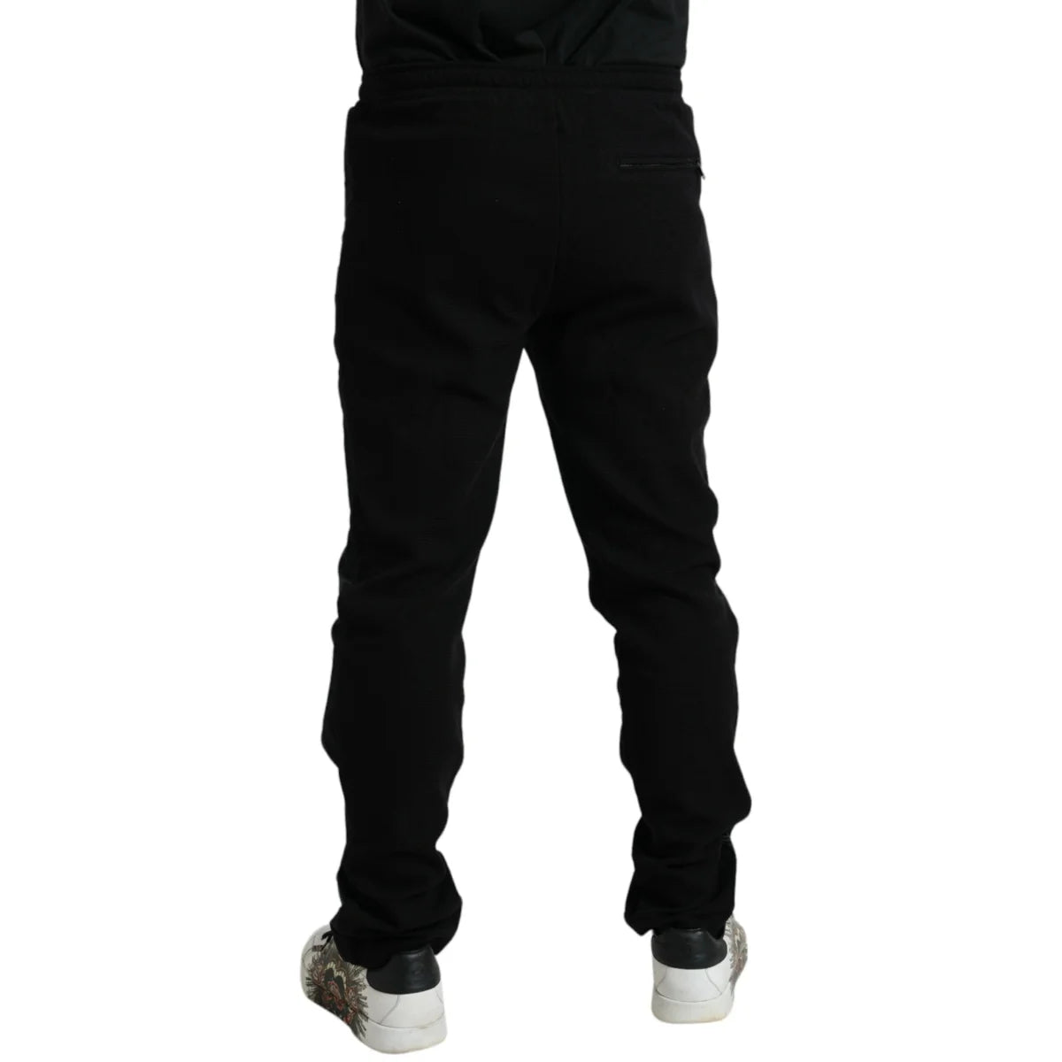 Ultra Chic Dolce Gabbana Black Cotton Blend Jogger Elastic Waist &