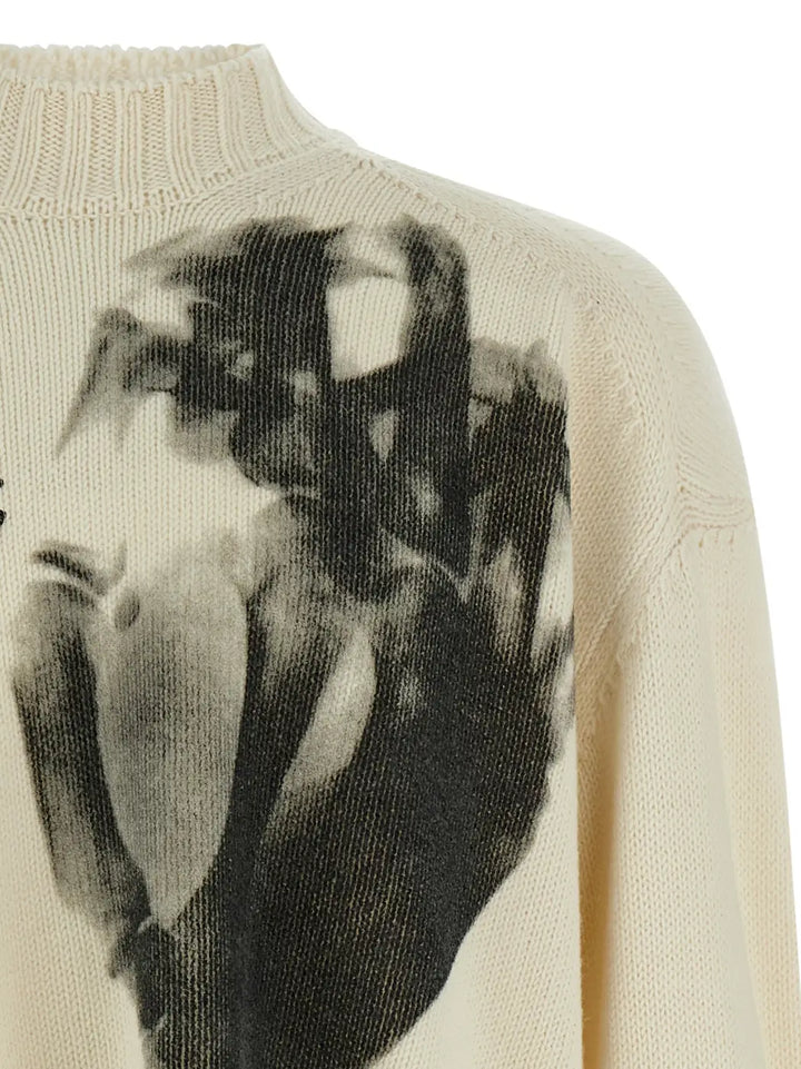Undercover White Wool Cardigan