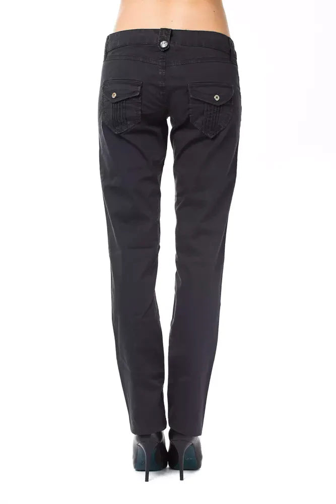 Ungaro Fever Blue Cotton Women’s Regular Fit Pant