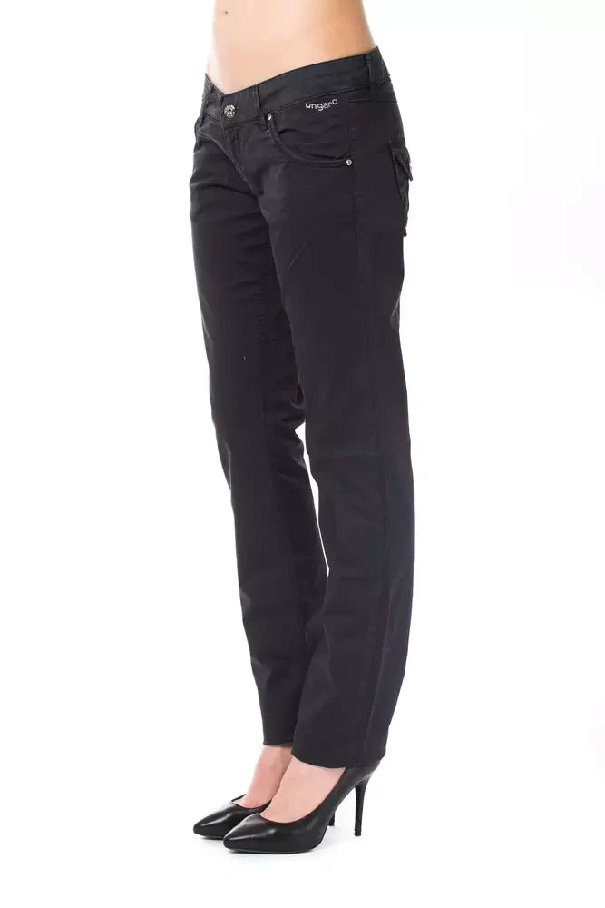 Ungaro Fever Blue Cotton Women’s Regular Fit Pant