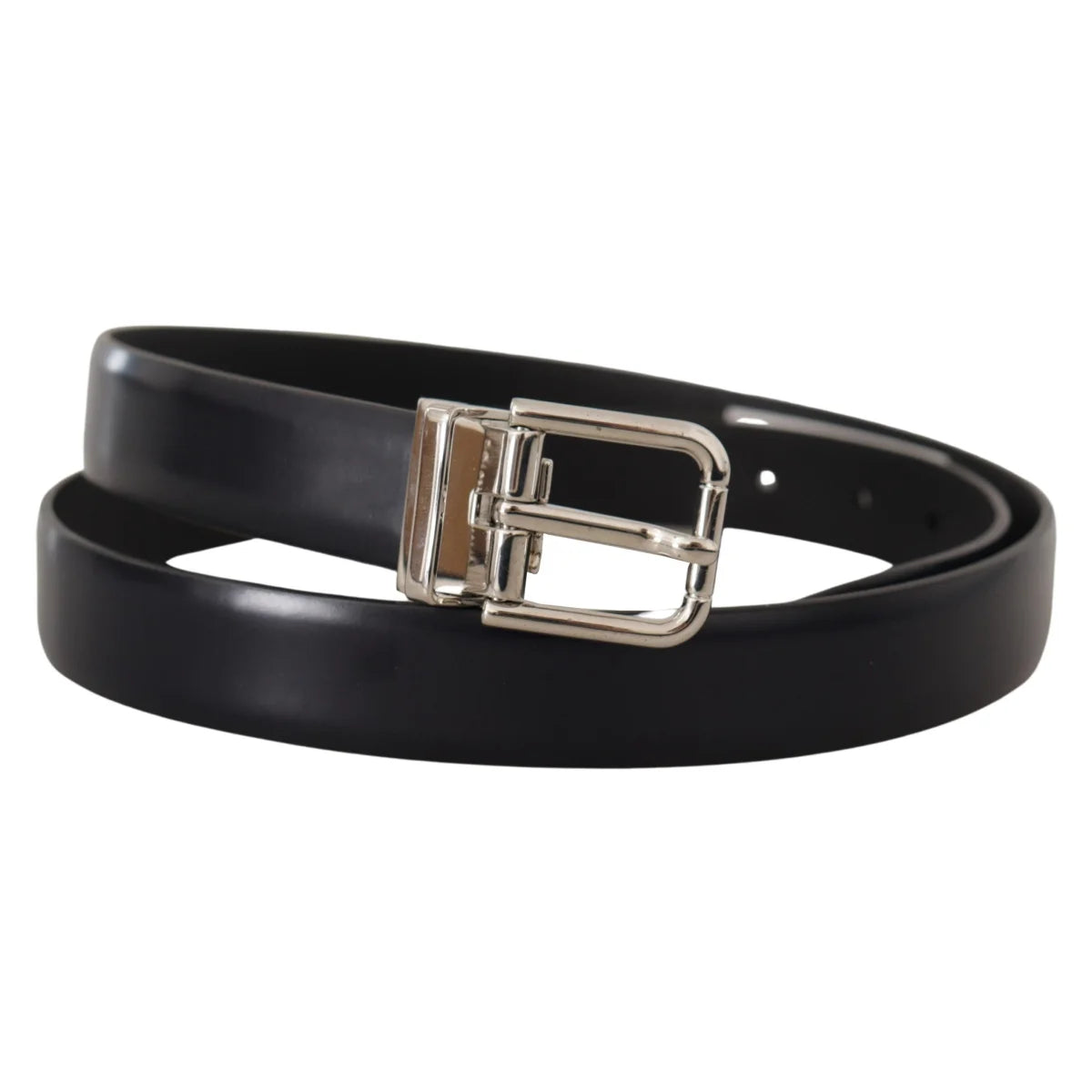 Unleash Style Authentic Dolce and Gabbana Leather Belt with Metal Buckle &