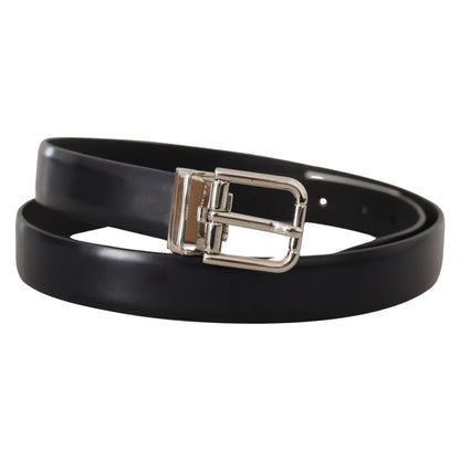 Unleash Style Authentic Dolce and Gabbana Leather Belt with Metal Buckle &