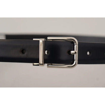 Unleash Style Authentic Dolce and Gabbana Leather Belt with Metal Buckle &