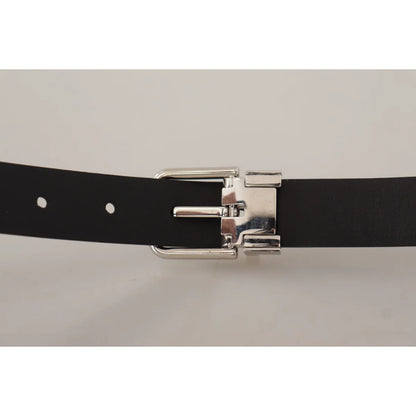Unleash Style Authentic Dolce and Gabbana Leather Belt with Metal Buckle &